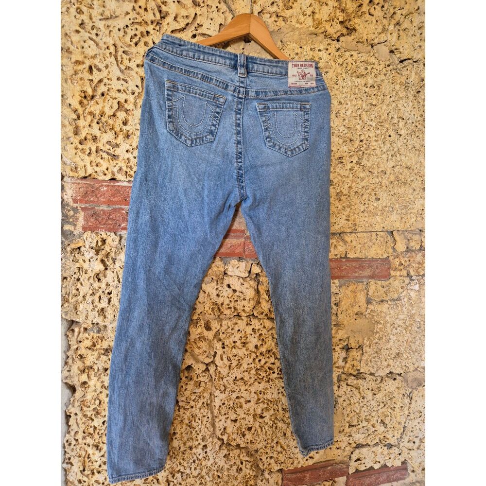 True Religion Vintage Mid Rise Jeans Women's Size 29 Light Wash Blue Denim